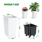 Greenhaus Gardening 16-Inch White Rectangular Self-Watering Planters Set of 2