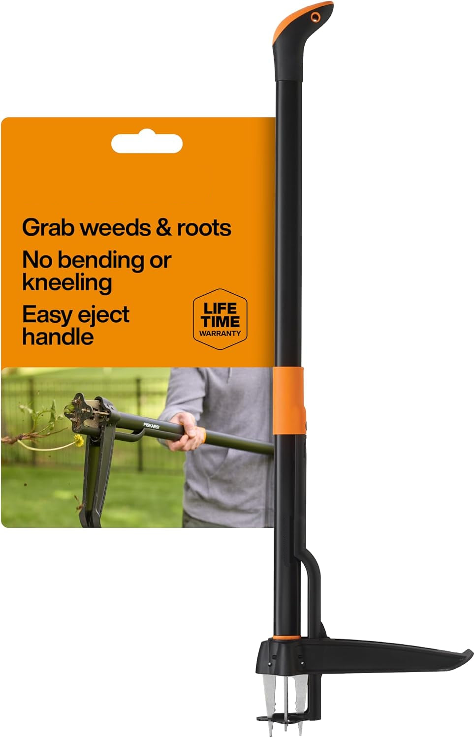 Greenhaus Gardening Stand-Up Weed Puller with Long Handle, Foot Pedal and Easy Eject