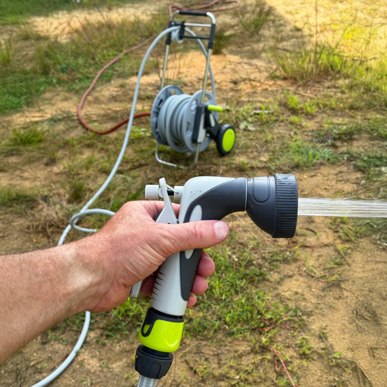 Greenhaus Gardening Hose Reel Cart with Tough Lightweight 100ft Hose
