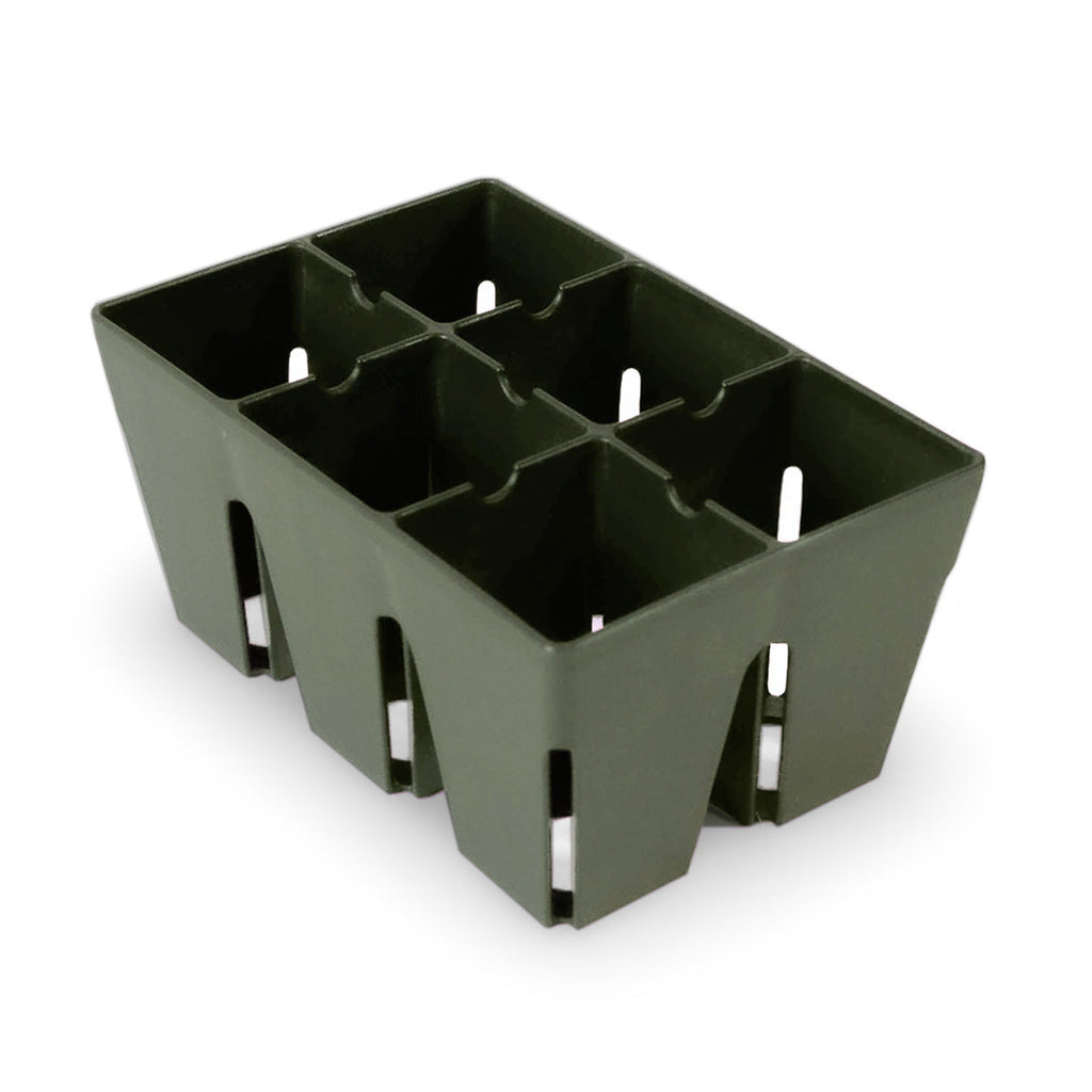 Greenhaus Gardening Seed Starting Trays 6-Cell Recycled Plastic Nursery Inserts