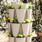 Greenhaus Gardening Vertical Planter Basketweave 5-Tier Planter for Small Gardens