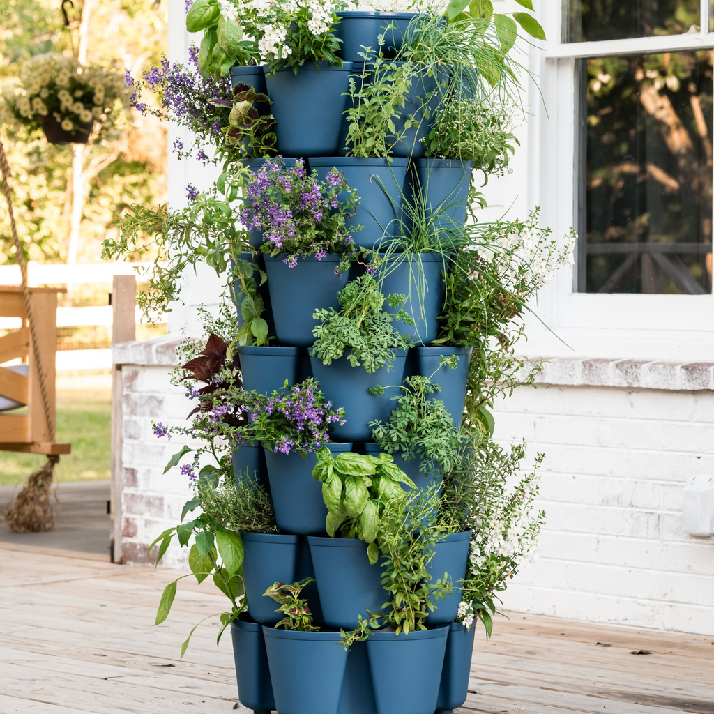 Greenhaus Gardening Vertical Planter 7-Tier Planter for Herbs Vegetables and Flowers