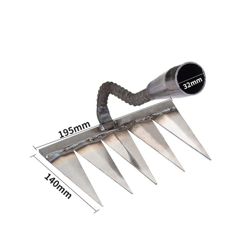 Greenhaus Gardening Iron Garden Rake for Stubborn Weed Clearing