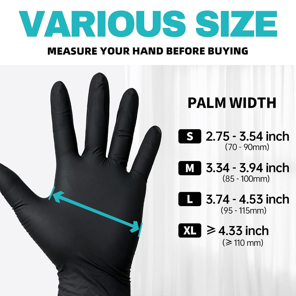 Greenhaus Gardening Black Nitrile Exam Gloves, 4 Mil, Latex-Free & Powder-Free, 100 Count