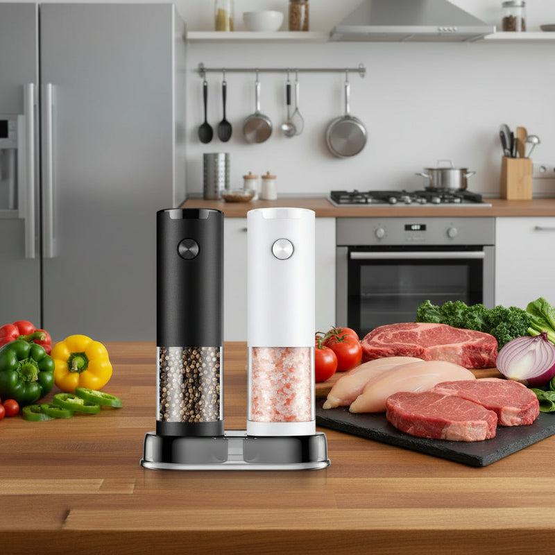 Greenhaus Gardening One-Touch Salt and Pepper Grinder Set