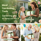 Greenhaus Gardening Premium 9-Piece Stainless Steel Garden Tool Set with Floral Tote, Gift Box & Repotting Mat