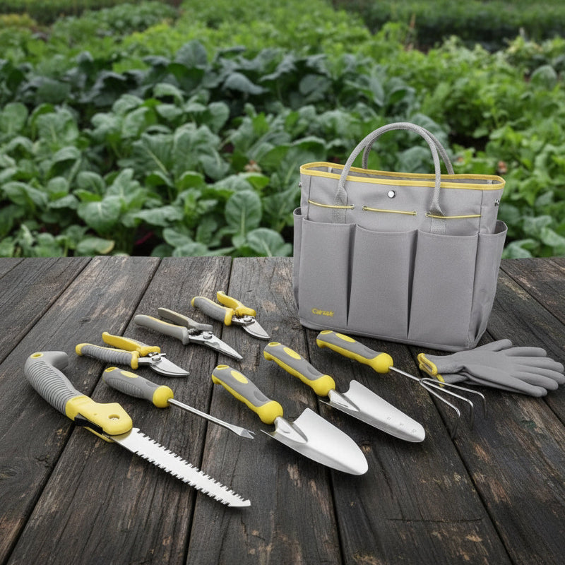 Greenhaus Gardening Garden Tools Set with Kneeling Pad and Gloves