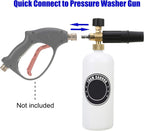 Greenhaus Gardening Pressure Washer Foam Cannon with 1 Liter Bottle and 5 Spray Nozzle Tips