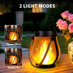 Greenhaus Gardening Solar LED Flame Lanterns for Porches and Pathways