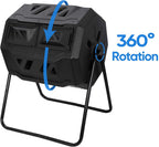 GreenHaus Gardening Outdoor Composting Bin with Easy Turn Aeration Design
