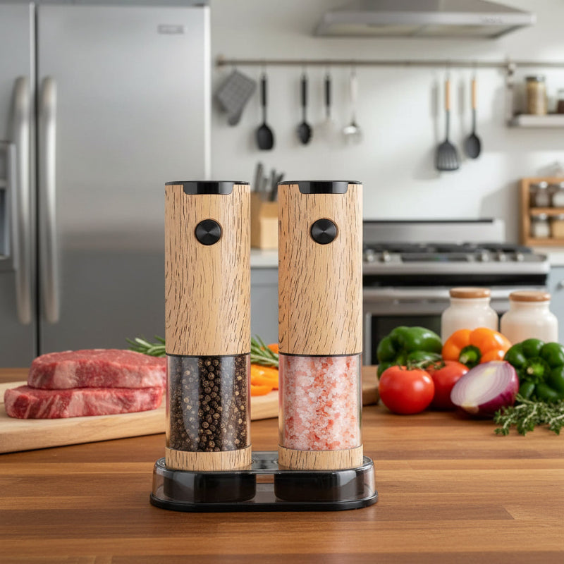 Greenhaus Gardening One-Touch Salt and Pepper Grinder Set