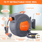 Greenhaus Gardening 72 ft Retractable Garden Hose with Swivel Bracket