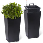 Greenhaus Gardening 23-Inch Self-Watering Tall Planters Set of 2