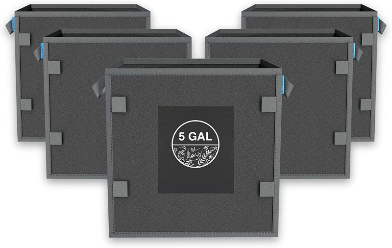 Greenhaus Gardening Square Heavy-Duty Fabric Pots for Root Aeration