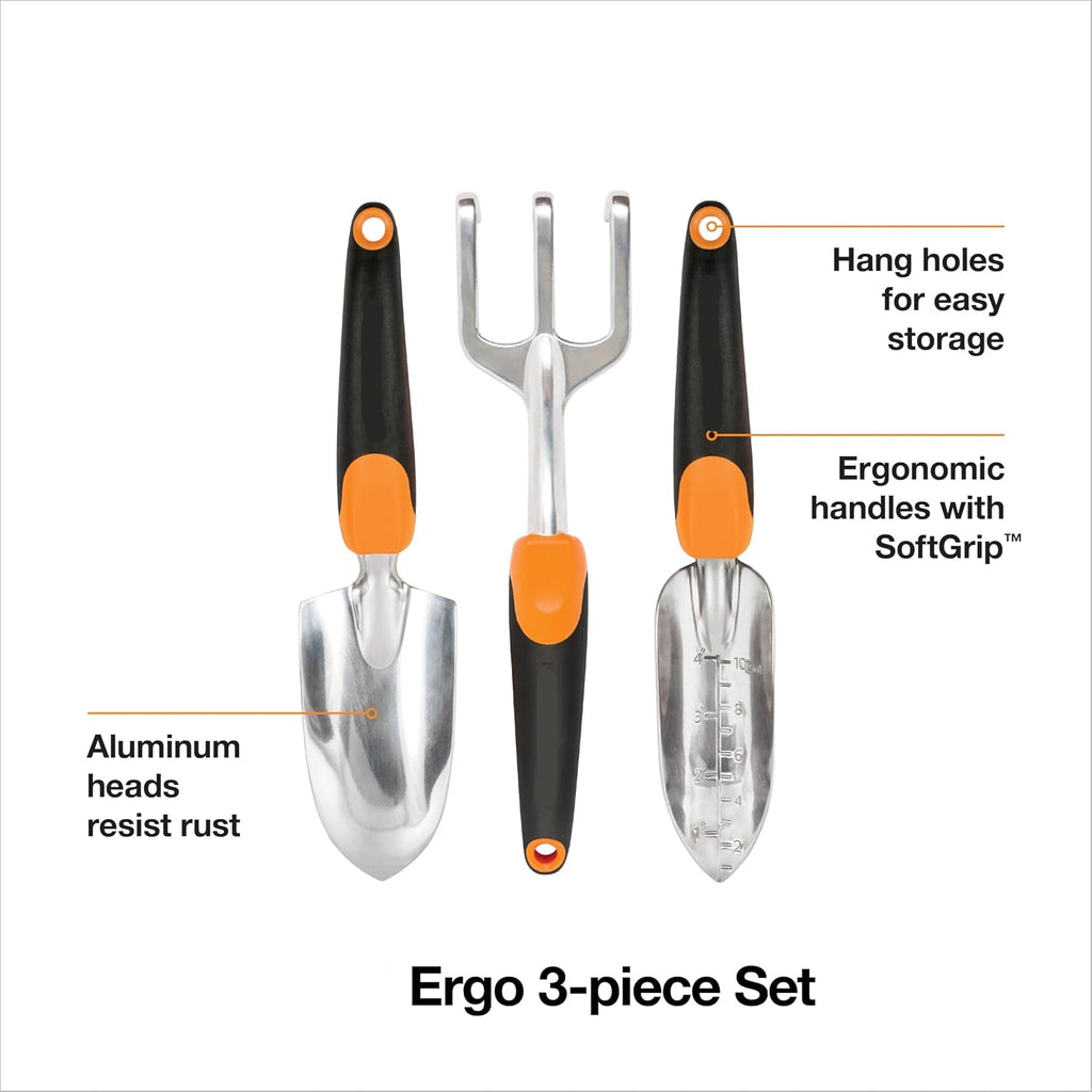 Greenhaus Gardening Heavy-Duty Aluminum Garden Tool Set for Digging, Planting & Cultivating
