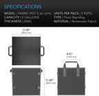 Greenhaus Gardening Square Heavy-Duty Fabric Pots for Root Aeration