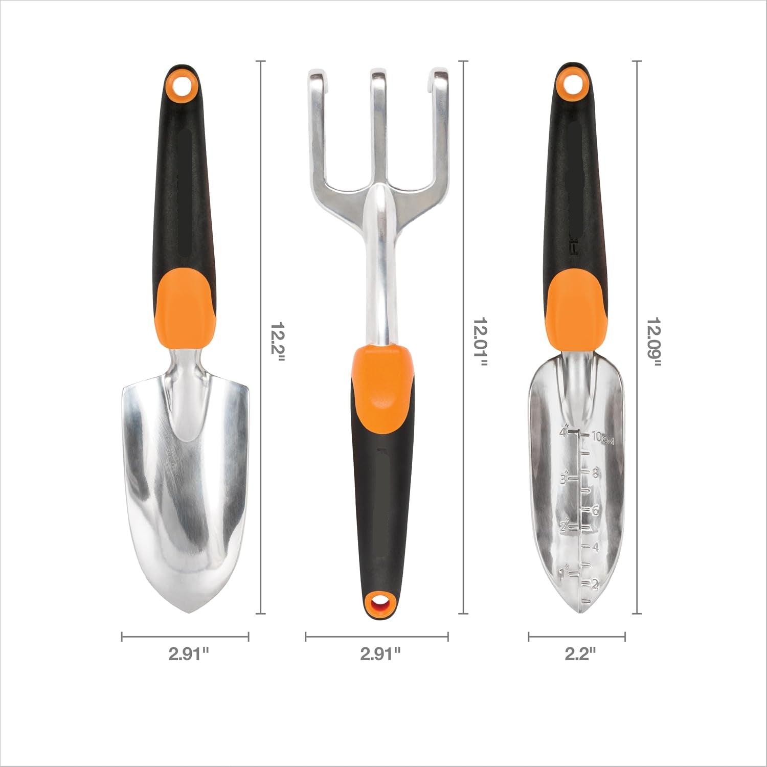 Greenhaus Gardening Heavy-Duty Aluminum Garden Tool Set for Digging, Planting & Cultivating
