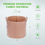 Greenhaus Gardening Premium Beige Garden Grow Bags with Reinforced Handles