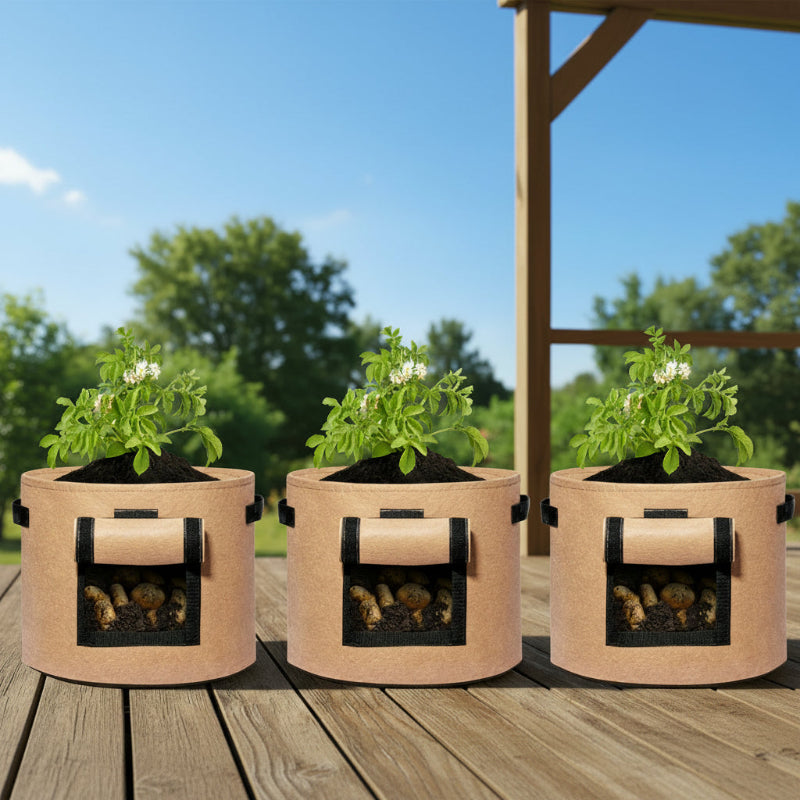 Greenhaus Gardening Reusable Potato Planter Bags with Side Access Window