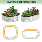 Greenhaus Gardening Oval Galvanized Raised Garden Bed 6 x 3 x 1 FT