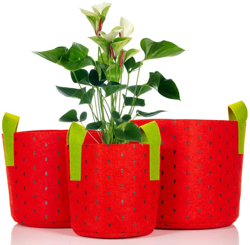 Greenhaus Gardening Patterned Plant Grow Bags for Outdoor Container Gardening