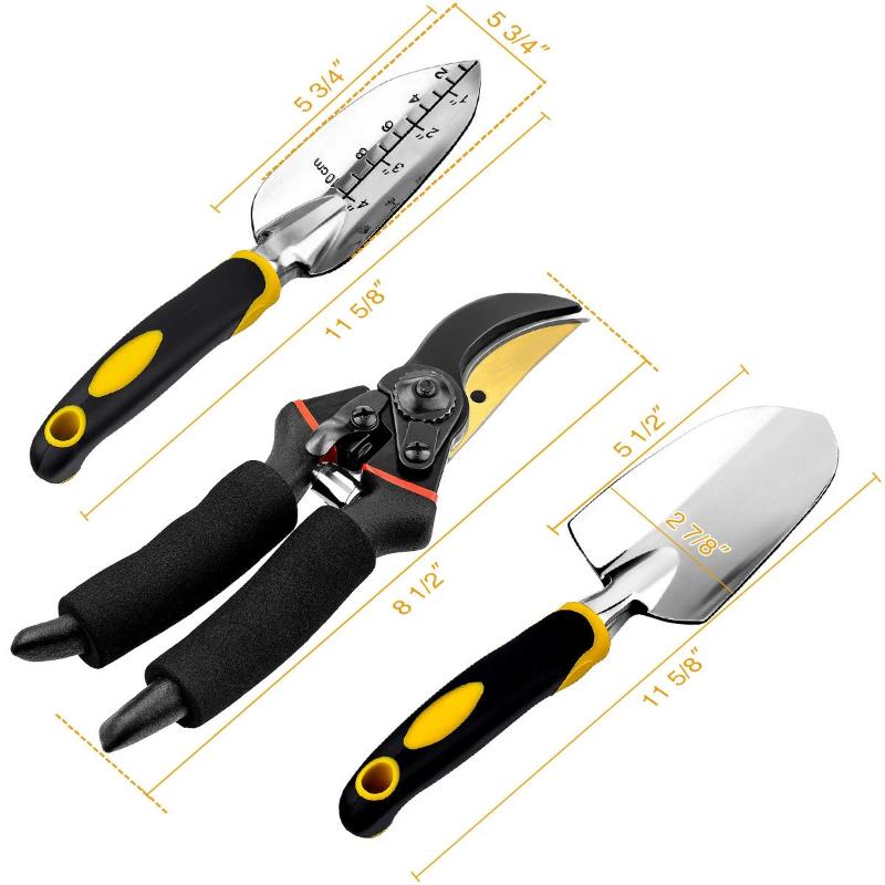 GreenHaus Gardening 6-Piece Heavy Duty Garden Hand Tools for Digging & Weeding