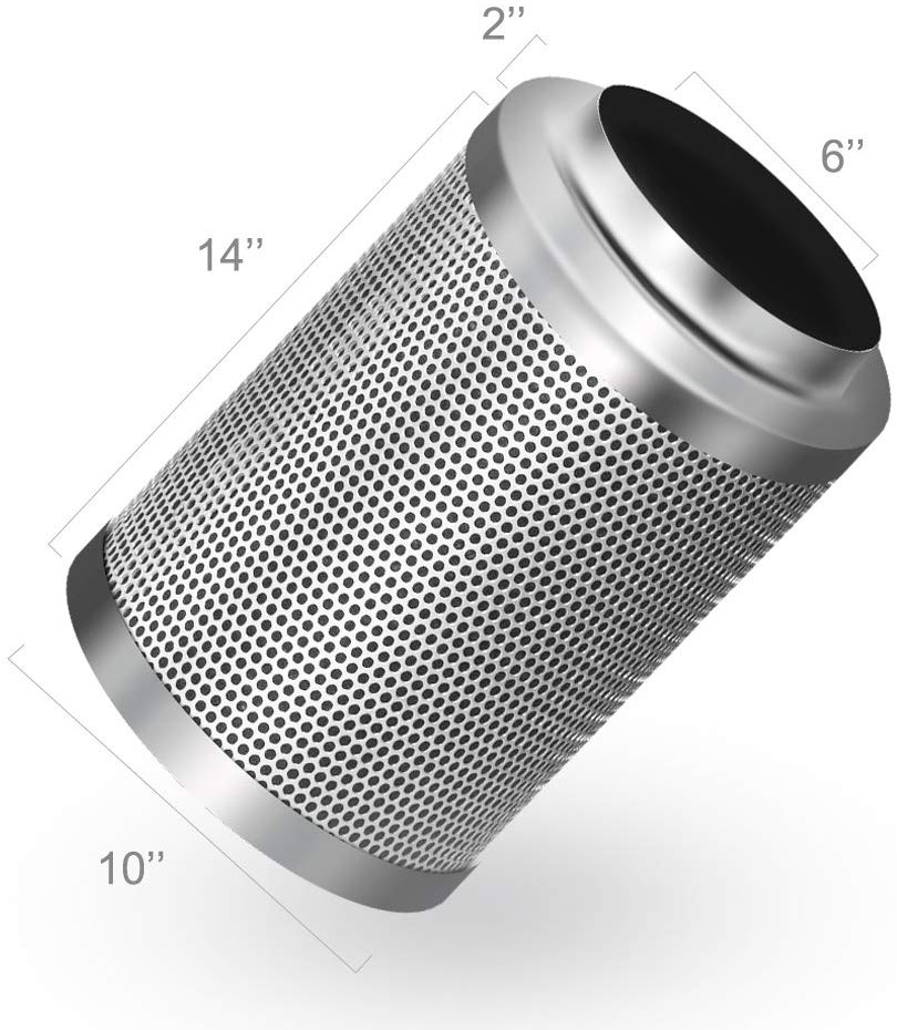 Greenhaus Gardening Air Carbon Filter 6-Inch with 400 CFM Airflow