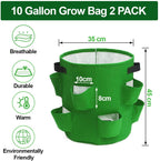 Greenhaus Gardening Strawberry Grow Bags with 8 Side Planting Pockets