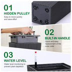 Greenhaus Gardening 23-Inch Black Rattan Self-Watering Planters Set of 2