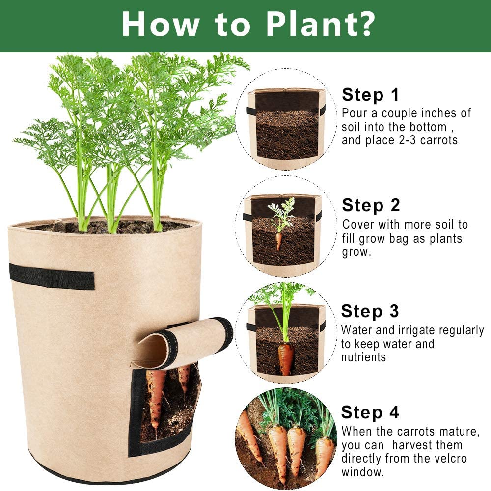 Greenhaus Gardening Fabric Garden Grow Bags Mix for Vegetables and Herbs