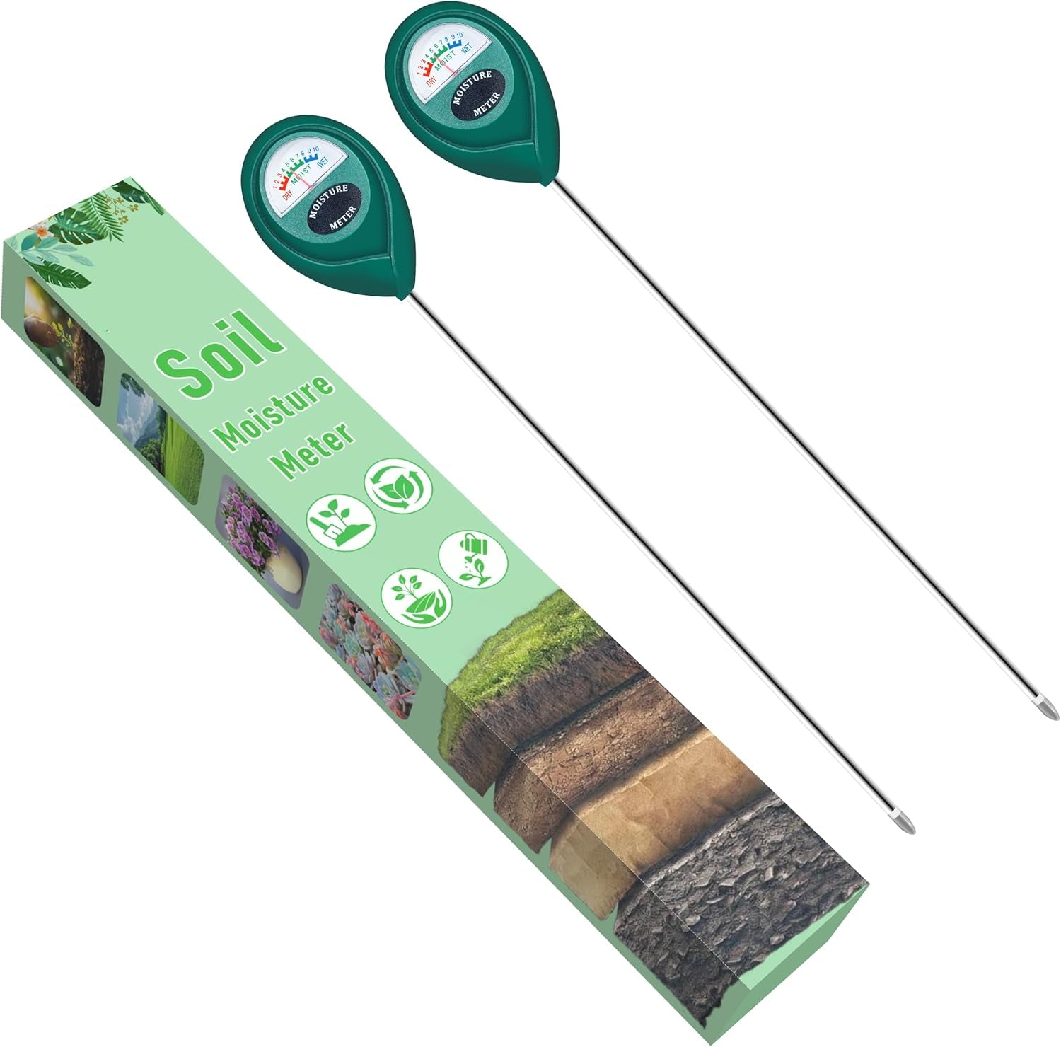Greenhaus Gardening Long Probe Soil Moisture Meter for Indoor & Outdoor Plants