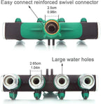 Greenhaus Gardening Outdoor Hose Splitter with Smooth Flow Control Handles