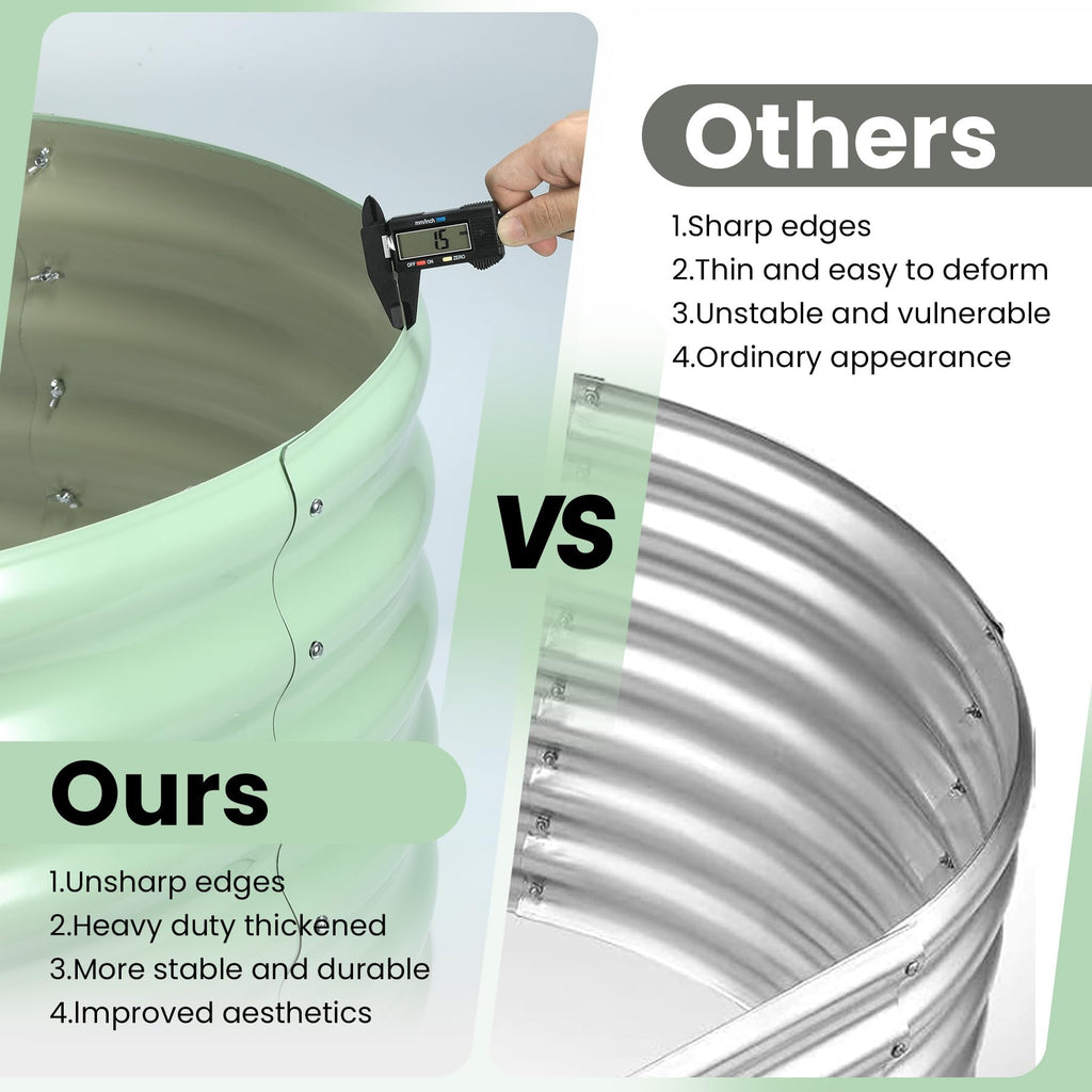 Greenhaus Gardening 2-Pack 6 × 3 × 1 ft Oval Galvanized Raised Garden Beds