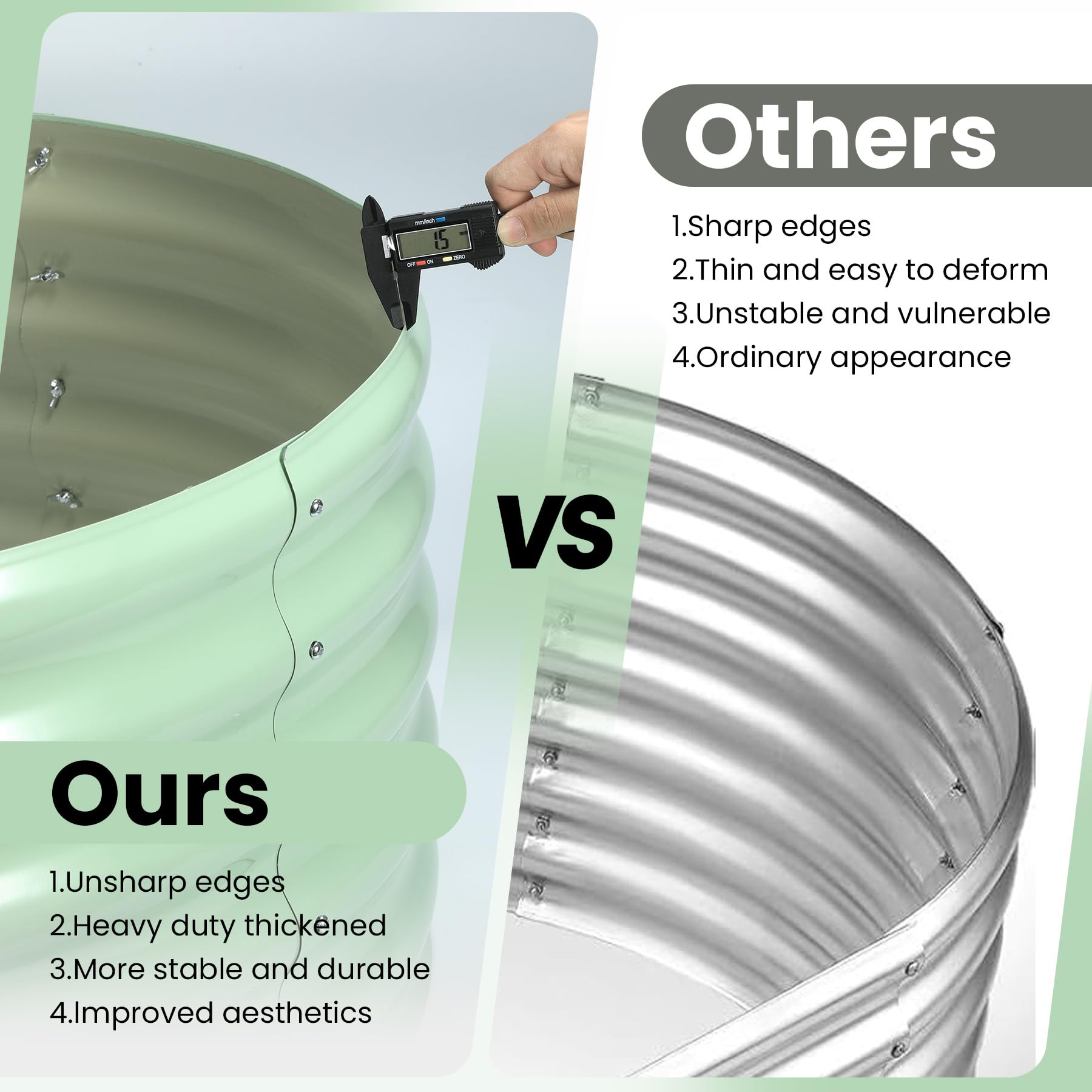 Greenhaus Gardening 2-Pack 6 × 3 × 1 ft Oval Galvanized Raised Garden Beds