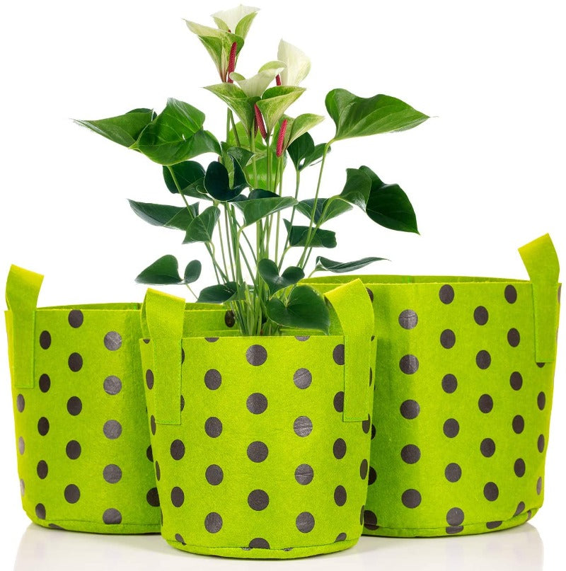 Greenhaus Gardening Patterned Plant Grow Bags for Outdoor Container Gardening