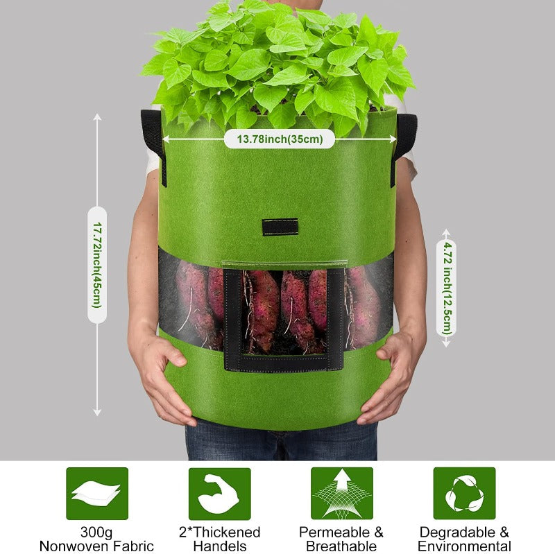 Greenhaus Gardening Portable Fabric Grow Pots for Indoor and Outdoor Gardening
