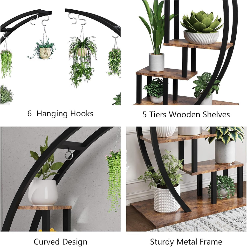 Greenhaus Gardening Half Moon Indoor Plant Stand Set of 2