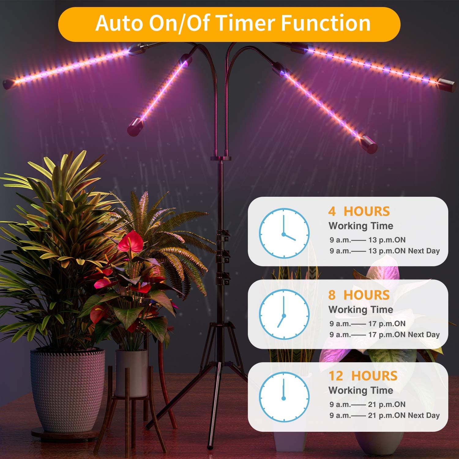 Greenhaus Gardening Full Spectrum Grow Light with Adjustable Tripod Stand