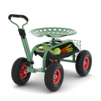 Greenhaus Gardening Garden Utility Cart with 360° Rotating Seat