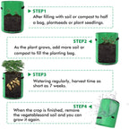 Greenhaus Gardening Foldable Green Garden Bags for Indoor and Outdoor Planting