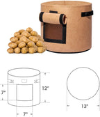 Greenhaus Gardening Reusable Potato Planter Bags with Side Access Window