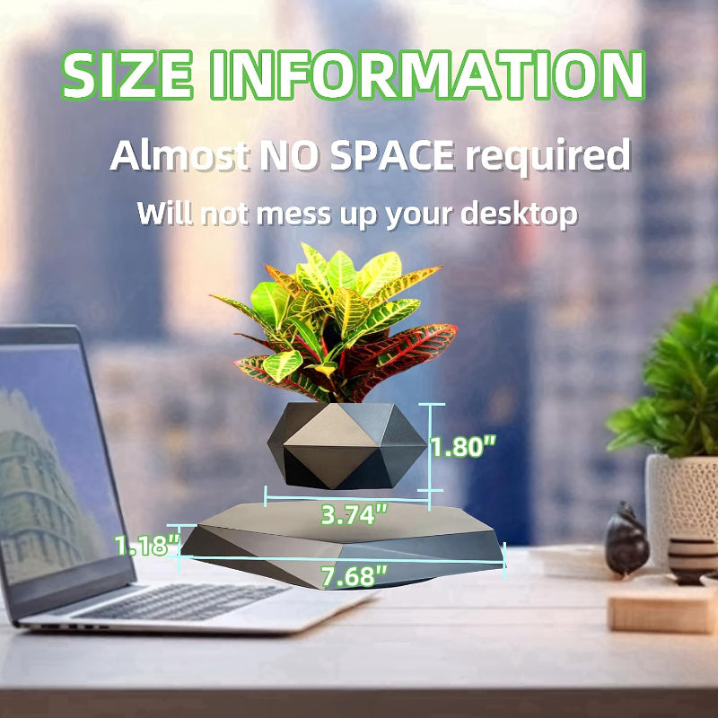 Greenhaus Gardening Floating Plant Pot for Desks, Shelves and Offices