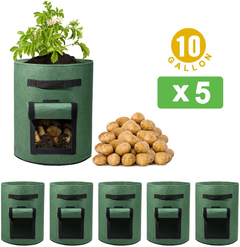 Greenhaus Gardening Green Vegetable Planter Bags with Breathable Fabric