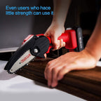 Greenhaus Gardening Handheld Mini Chainsaw for Tree Pruning and Wood Cutting