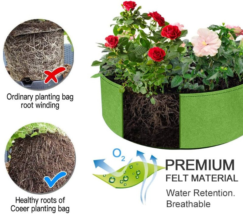 Greenhaus Gardening Breathable Non-Woven Raised Bed for Small Spaces