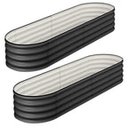 Greenhaus Gardening 2-Pack Oval Galvanized Raised Garden Beds 4.5 x 2 x 1 FT