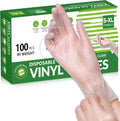 Greenhaus Gardening Clear Disposable Vinyl Gloves, Food Safe, Latex-Free & Powder-Free
