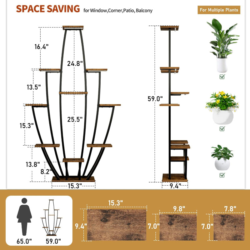 Greenhaus Gardening Indoor Plant Stand with Grow Lights