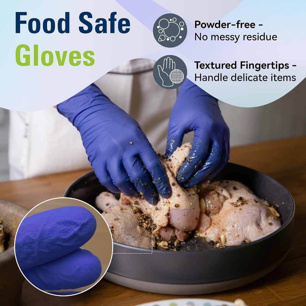 Greenhaus Gardening Disposable Nitrile Gloves for Cooking, Cleaning & Food Prep, 100 Count