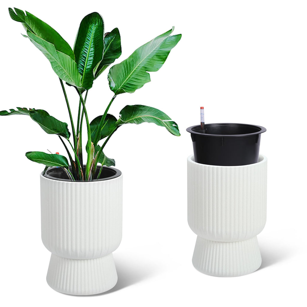Greenhaus Gardening 14-Inch Modern Planters for Indoor and Outdoor Use